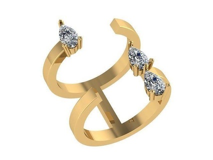 ring315 pera anel inonering diamante moda ouro rosa branco imprimível platina joalheria argolas 3d print model - Mito3D