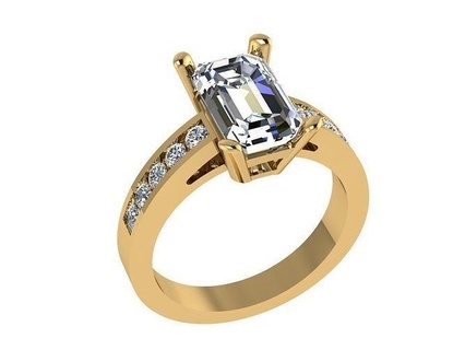ring356 emerald cut diamond engagement ring cutdiamond weddingband brilliant gold diamant white rose jewelry fashion rings 3d print model - Mito3D