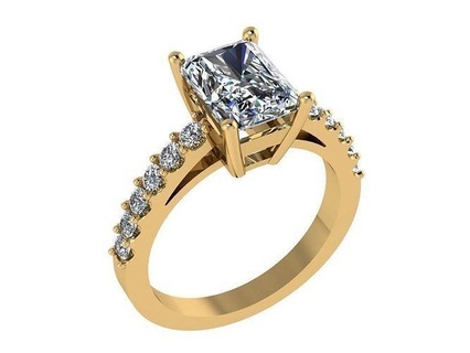 ring360 zümrüt kesmek nişan yüzük elmas benzersiz ışıltı parlak altın gül Sarı takı yazdırılabilir hediye yüzükler 3d print model - Mito3D