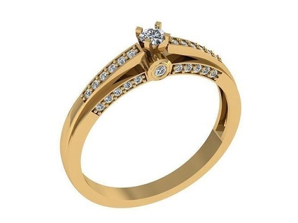 ring366 Diamant Engagement Ring Gold Modering brillant einfach einzigartig Schmuck Weiß Rose druckbar Ringe 3d print model - Mito3D