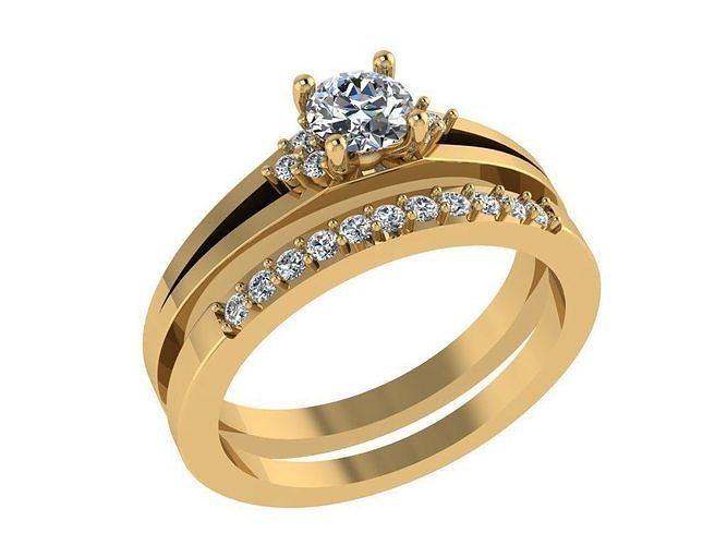 ring396 Engagement Ring einstellen Gold Diamant Hochzeit Schmuck Lichtband druckbar Sterling brillant Platin Ringe 3D print model - Mito3D