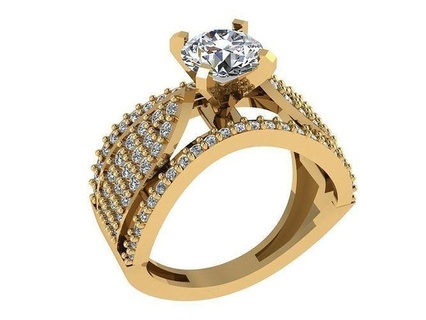 ring400 runden Diamant Ring Engagement brillant Gold Rose Weiß Schmuck druckbar Solitär Ringe 3d print model - Mito3D