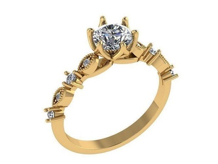 ring472 diamond diamondring engagement ring jewelry printable gold jewellery rings wedding brilliant 3d print model - Mito3D
