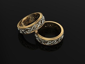 ring jewelry white gem black diamond necklace wedding pendant engagement silver jewel gold platinum rings 3d print model - Mito3D