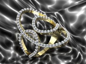 bague or diamants bijoux argent diamant anneaux boucles d'oreilles colliers bracelet 3d print model - Mito3D