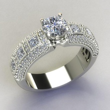 ring Schmuck Hochzeit gold diamond Prinzessin Edelsteine Industrie andere Diamant-ring Ringe 3d print model - Mito3D
