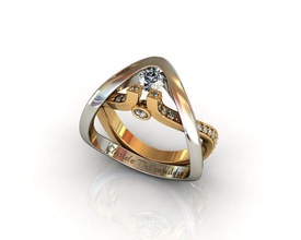 anello gioielli sfida di moda diamante oro anelli 3d print model - Mito3D