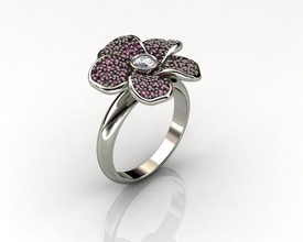 anello gioielli diamante matrimonio disco di platino brillante sfida moda anelli 3d print model - Mito3D