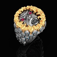 ring gold jewelry printable silver jewel jewellery fashion skull light gem rings 3d print model - Mito3D