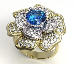 de l'anneau bijoux l'engagement ruby le saphir l'émeraude diamant la conception brillant ronde réglage gem imprimable les anneaux 3d print model - Mito3D