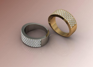 ring jewelry wedding jewellery diamond rings 3d print model - Mito3D