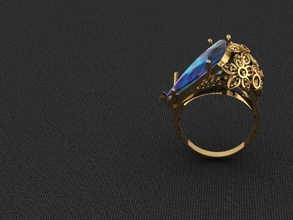 anel jóias ouro de prata gem diamante flor jóia casamento precioso platina safira brillante graciosamente topázio lindamente anéis 3d print model - Mito3D