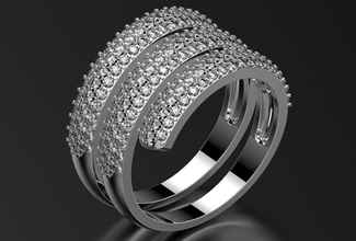 ring jewelry diamond gold stl 3dm printable rhinoceros silver jewellery gem rings 3d print model - Mito3D