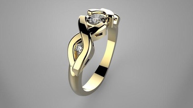 ring jewelry wedding engagement jewellery gold diamond jewel gem gems rings 3d print model - Mito3D