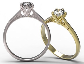 anello gioielli oro diamante ruby zaffiro emerald matrimonio anelli di diamanti nozze 3d print model - Mito3D