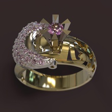ring Schmuck Ringe rino matrix obj stl 3dm Edelsteine gold Silber gem Männlich weiblich diamond crystal kostbar Platin 3d print model - Mito3D