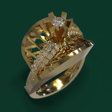 ring Schmuck Ringe rino matrix obj stl 3dm Edelsteine gold Silber gem Männlich weiblich diamond crystal kostbar Platin 3d print model - Mito3D
