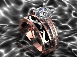 ring rose gold diamant engagement schmuck silber ringe ohrringe halsketten armband frau 3d print model - Mito3D