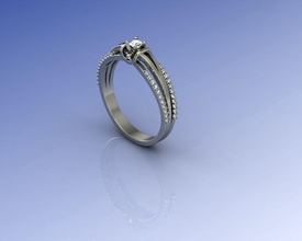 ring jewelry precious wedding gold diamond rings 3d print model - Mito3D