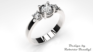 ring jewelry gem jewel diamond gold rings 3d print model - Mito3D