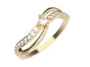 anillo diamante oro boda joyería joya precioso compromiso piedra preciosa gemas anillos 3d print model - Mito3D