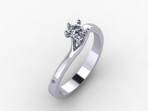 ring diamond engagement gold jewel jewellery wedding gems jewelry rings 3d print model - Mito3D