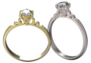 ring jewelry gold diamond ruby sapphire emerald wedding jewellery rings 3d print model - Mito3D