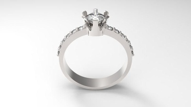 anillo la joyería joya gem el diamante compromiso de boda oro piedras preciosas brillante platino los anillos 3d print model - Mito3D