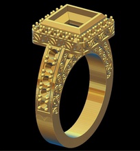 ring jewelry gold diamond printable supported mold rings 3d print model - Mito3D