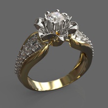 anillo la joyería los anillos diamantes de piedras preciosas las gemas boda gem 3d print model - Mito3D