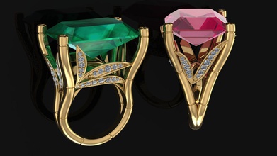 anel jóias de prata gem branco diamante jóia printable ouro platina anéis 3d print model - Mito3D