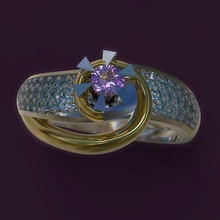 de l'anneau bijoux précieux le platine pierre précieuse diamant brillant joyau gem brillante or d'argent les anneaux 3d print model - Mito3D