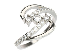 ring Schmuck Diamant-ring diamond gold Silber bedruckbar ist Platin Hochzeit engagement Ringe 3d print model - Mito3D