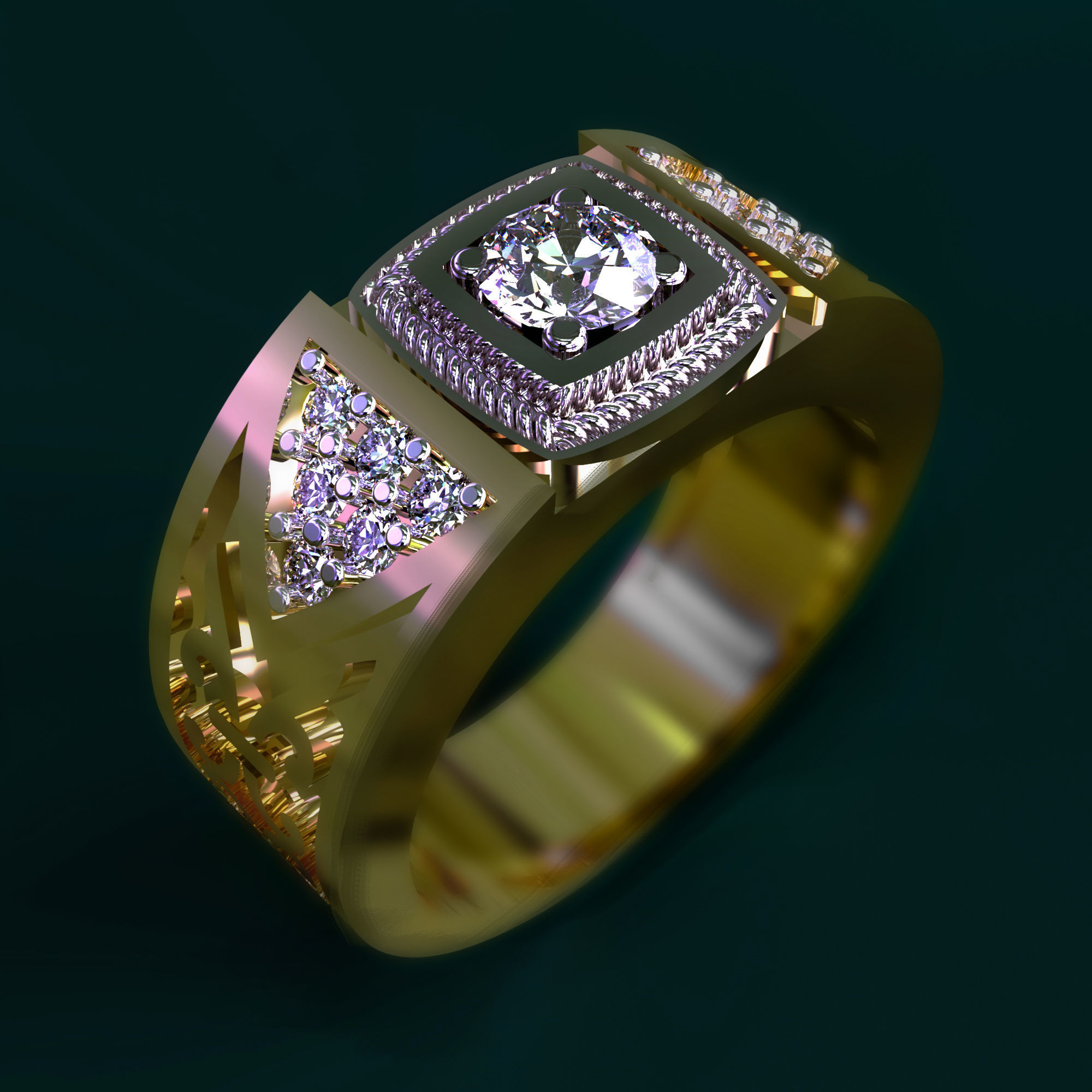 ring jewelry gem diamond jewellery platinum brillant gemstone gold precious jewel diamant rings 3D print model - Mito3D