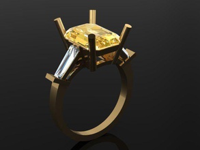 ring jewelry white gem jewel jewellery stone wedding diamond silver gold rings 3d print model - Mito3D