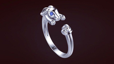 anillo la joyería liebre animal de oro plata los anillos 3d print model - Mito3D