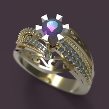 anel jóias jóia gem precioso ouro pedra preciosa ledies gemas pedras preciosas diamantes anéis 3d print model - Mito3D