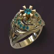 ring jewelry rings rino matrix obj stl 3dm gems gold silver gem male female diamond crystal precious jewellery platinum 3d print model - Mito3D