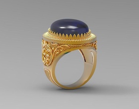 ring jewelry jewellery gem jewel rings 3d print model - Mito3D
