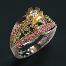 de l'anneau bijoux les anneaux rino la matrice obj stl 3dm pierres précieuses or d'argent gem sexe masculin femelle le diamant cristal précieux platine 3d print model - Mito3D