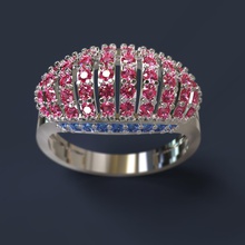 de l'anneau bijoux le diamant pierre précieuse les pierres précieuses platine joyau gem brillant précieux pearcut diamants anneaux 3d print model - Mito3D