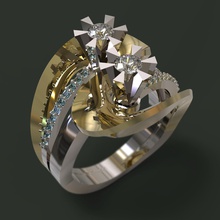 ring jewelry rings rino matrix obj stl 3dm gems gold silver gem male female diamond crystal precious jewellery platinum cnc print 3d print model - Mito3D