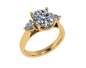 yüzük altın nişan taşlar oval takı mücevher elmas parlak platin cad yüzükler 3d print model - Mito3D