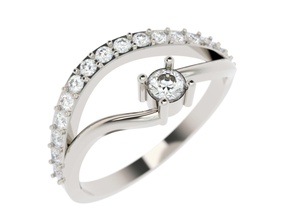 squillare diamante fidanzamento oro gioielleria bianca argento stampabile stampa nozze gemma anelli 3d print model - Mito3D