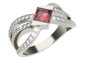 ring diamond precious engagement wedding jewellery gold gemstone ruby jewelry platinum brilliant emerald gems rings 3d print model - Mito3D