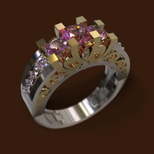 ring rings rino matrix obj stl 3dm gems gold silver gem male female diamond crystal precious jewelry jewellery platinum 3d print model - Mito3D