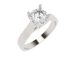 bague solitaire diamant engagement bijoux mariage or imprimable anneaux 3d print model - Mito3D