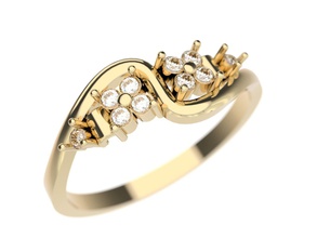 ring jewellery jewelry diamond engagement precious gold platinum wedding gem brillant gemstone rings 3d print model - Mito3D