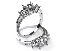 ring diamond wedding precious jewellery gem engagement gold gemstone sapphire brilliant jewelry rings 3d print model - Mito3D