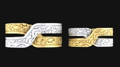 anillo plata imprimible joyería joya Boda platino oro Moda blanco glamour moderno belleza anillos lujo 3djewelry 3d print model - Mito3D